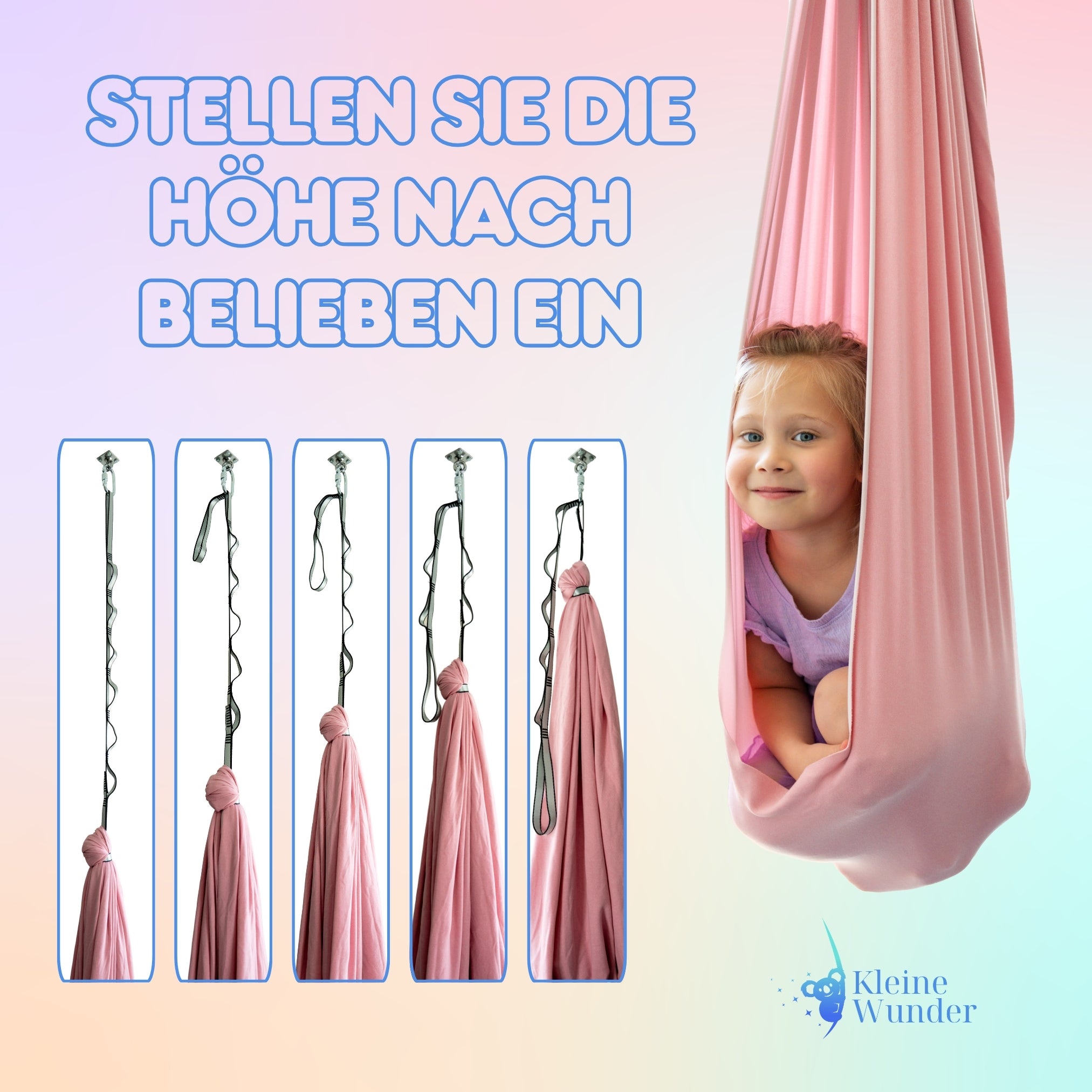 ®HappyHoppers Therapieschaukel aus Baumwollfleece in Blau