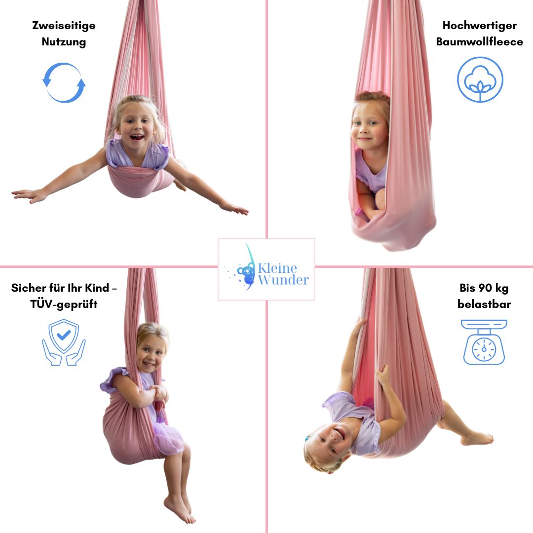®HappyHoppers Therapieschaukel aus Baumwollfleece in Blau